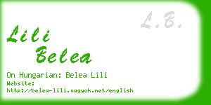 lili belea business card